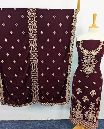 Embroidered Velvet 3PC Unstitched