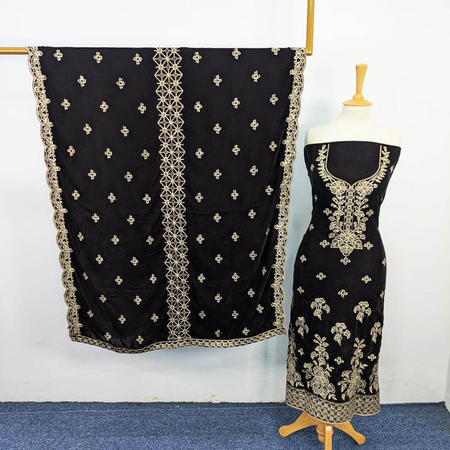 Embroidered Velvet Dress 3PC – Apka Libas
