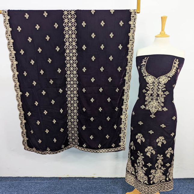 Embroidered Velvet 3PC Unstitched