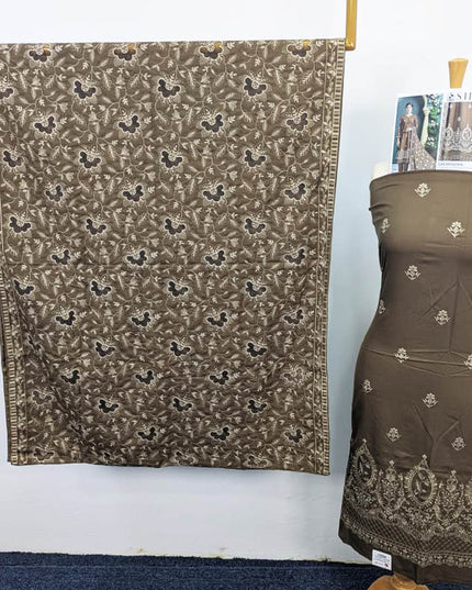Luxury Embroidered Dhanak With Chicken Kari Cut Work -Shanaya Vol-666