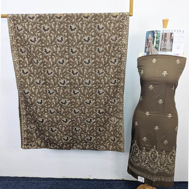 Luxury Embroidered Dhanak With Chicken Kari Cut Work -Shanaya Vol-666