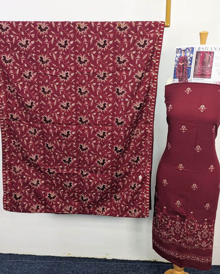 Luxury Embroidered Dhanak With Chicken Kari Cut Work -Shanaya Vol-666