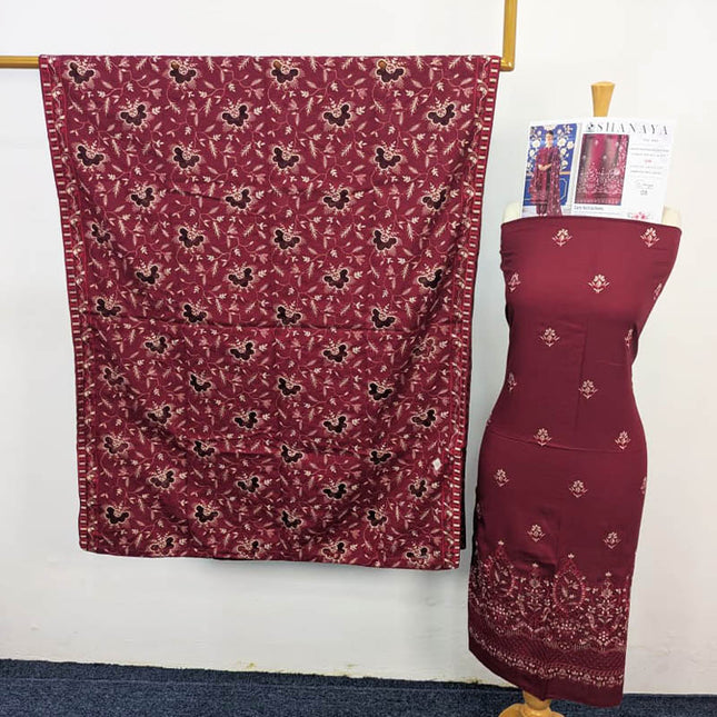Luxury Embroidered Dhanak With Chicken Kari Cut Work -Shanaya Vol-666