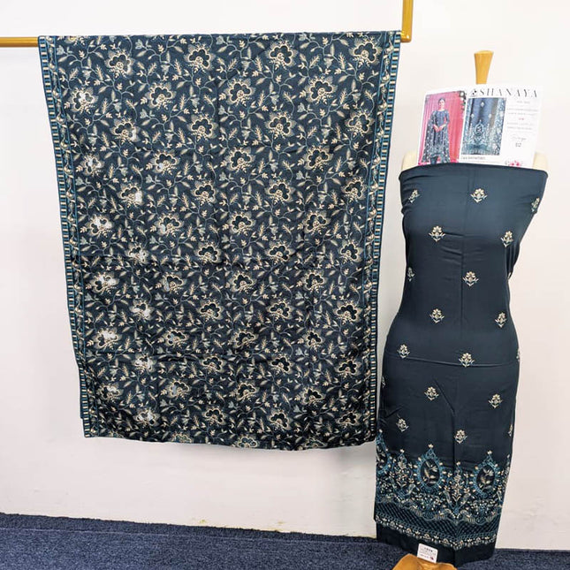 Luxury Embroidered Dhanak With Chicken Kari Cut Work -Shanaya Vol-666