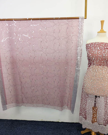 Net Cut Dana With Sitara Work 2PC Unstitched