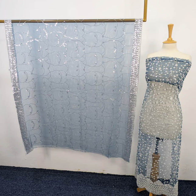 Net Cut Dana With Sitara Work 2PC Unstitched