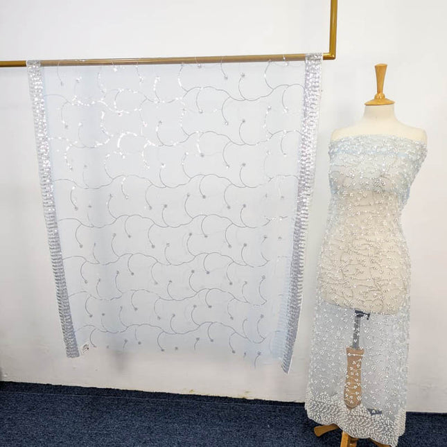 Net Cut Dana With Sitara Work 2PC Unstitched