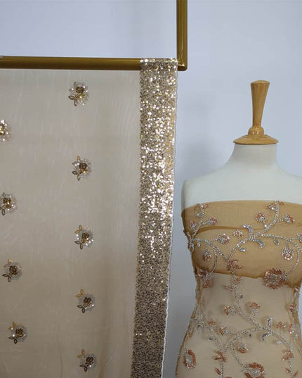 Net Cut Dana With Sitara Work 2PC Unstitched