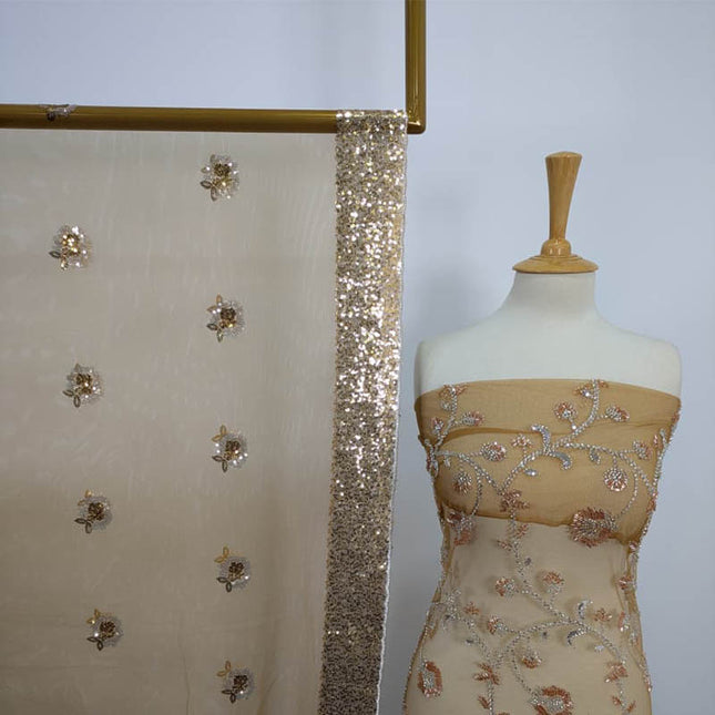 Net Cut Dana With Sitara Work 2PC Unstitched