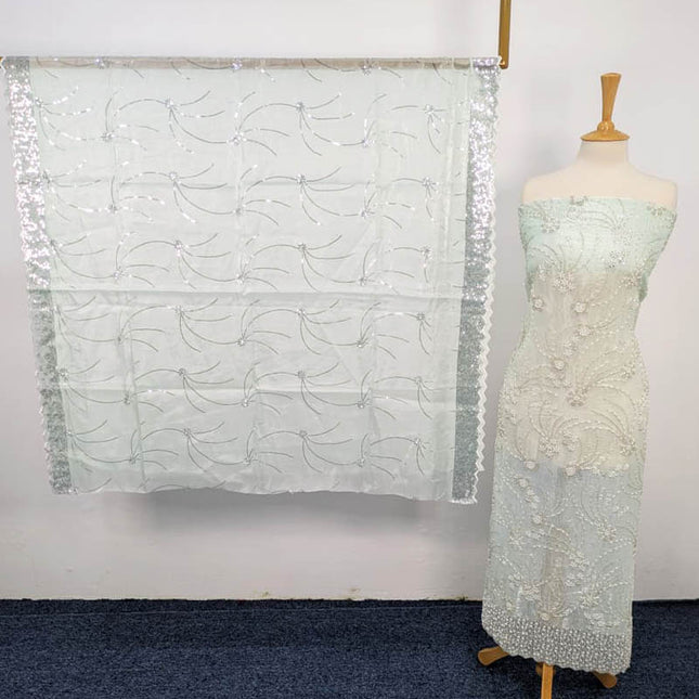 Fancy Silk Cut Dana Work 2PC Unstitched