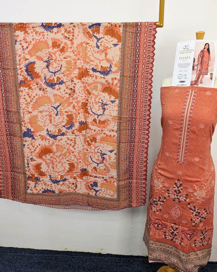 Exclusive Embroidered and Digital Printed Bana Dora 3PC Dania Vol-739