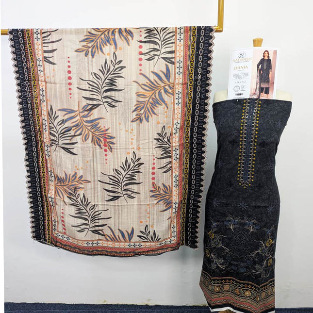 Exclusive Embroidered and Digital Printed Bana Dora 3PC Dania Vol-739