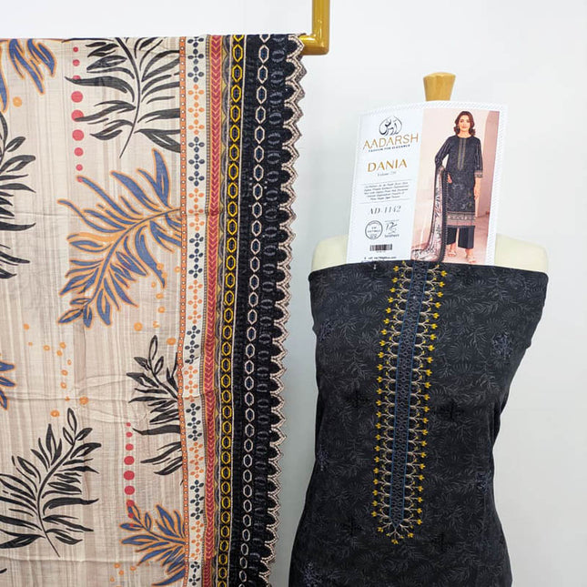 Exclusive Embroidered and Digital Printed Bana Dora 3PC Dania Vol-739