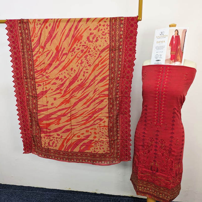 Exclusive Embroidered and Digital Printed Bana Dora 3PC Dania Vol-739