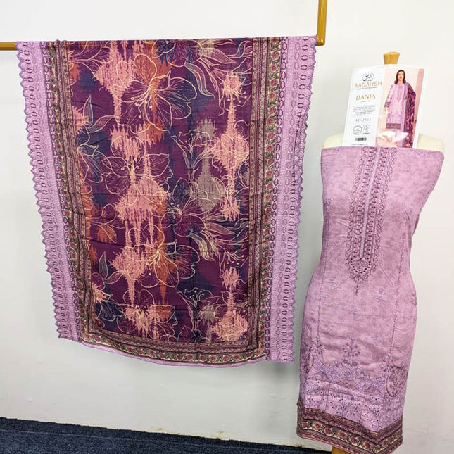 Exclusive Embroidered and Digital Printed Bana Dora 3PC Dania Vol-739