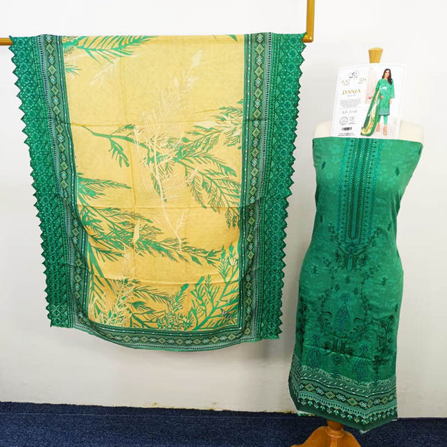 Exclusive Embroidered and Digital Printed Bana Dora 3PC Dania Vol-739