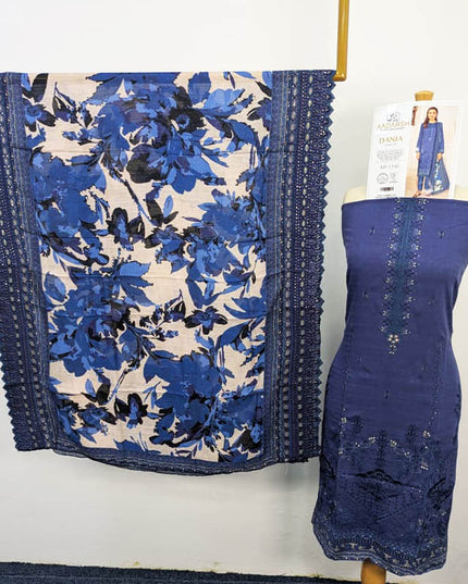 Exclusive Embroidered and Digital Printed Bana Dora 3PC Dania Vol-739