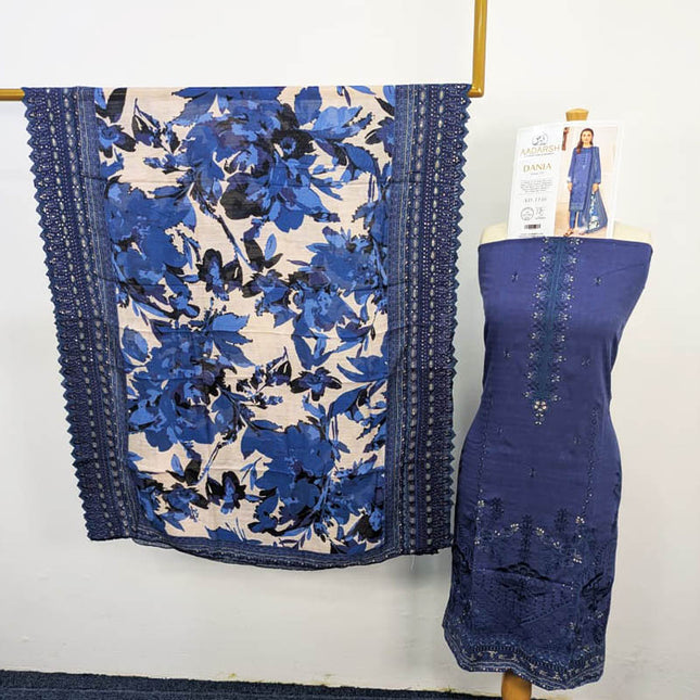 Exclusive Embroidered and Digital Printed Bana Dora 3PC Dania Vol-739