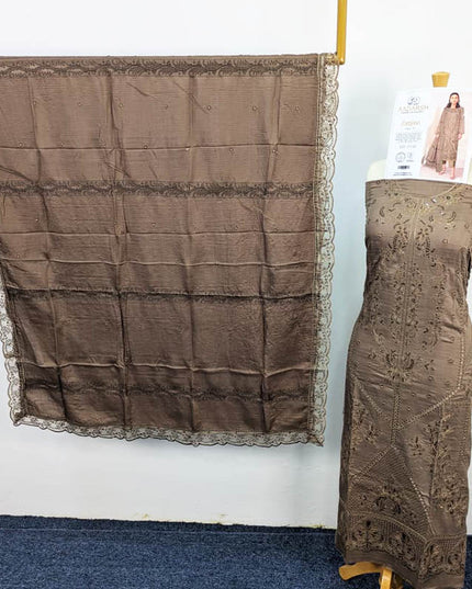 Exclusive Embroidered Bana Dora Viscose 3PC Unstitched - AADarsh Vol-740