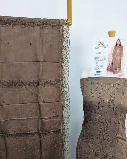 Exclusive Embroidered Bana Dora Viscose 3PC Unstitched - AADarsh Vol-740