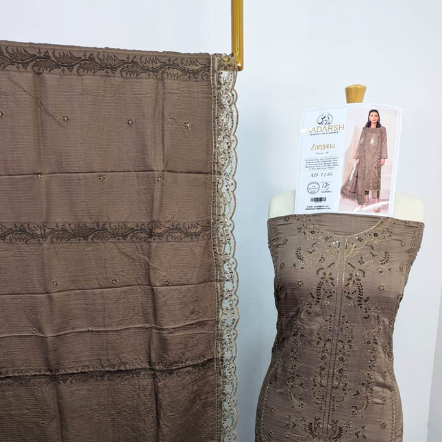 Exclusive Embroidered Bana Dora Viscose 3PC Unstitched - AADarsh Vol-740