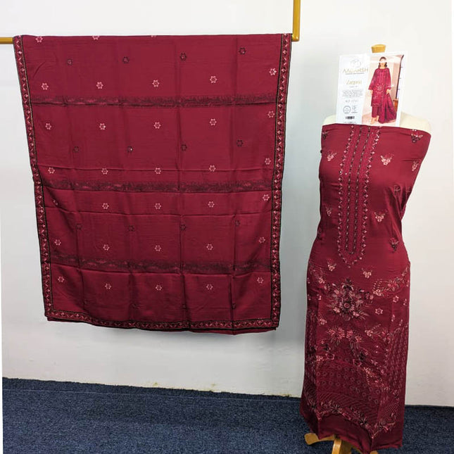 Exclusive Embroidered Bana Dora Viscose 3PC Unstitched - AADarsh Vol-740