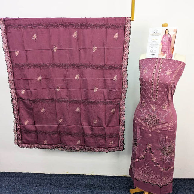 Exclusive Embroidered Bana Dora Viscose 3PC Unstitched - AADarsh Vol-740