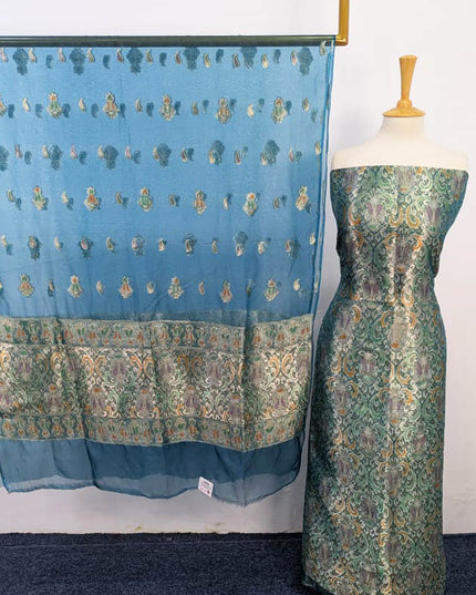Fancy Indian Banarasi Work Organza 2PC Unstitched