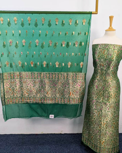 Fancy Indian Banarasi Work Organza 2PC Unstitched