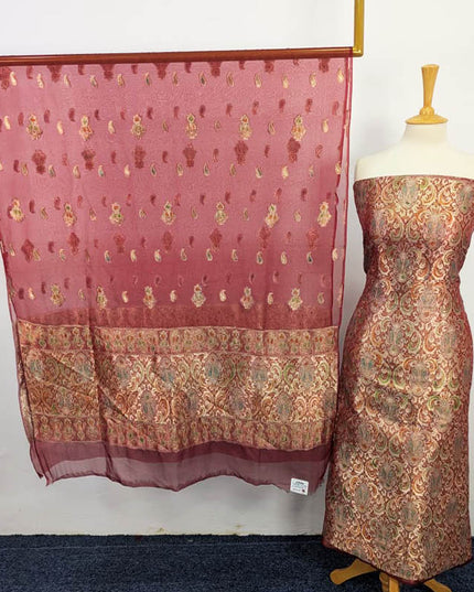 Fancy Indian Banarasi Work Organza 2PC Unstitched