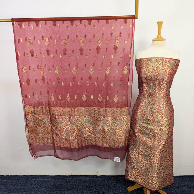 Fancy Indian Banarasi Work Organza 2PC Unstitched