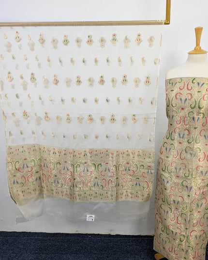 Fancy Indian Banarasi Work Organza 2PC Unstitched