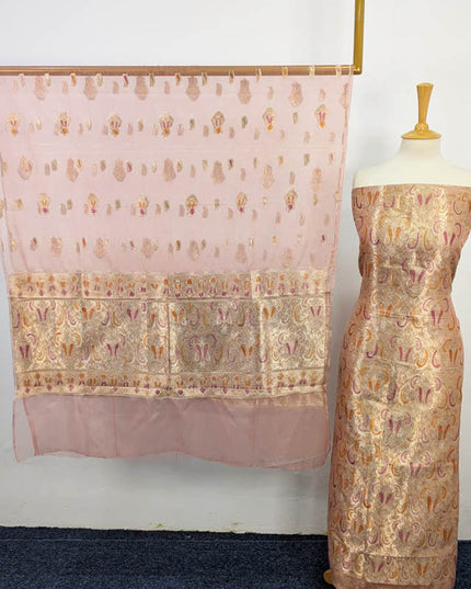 Fancy Indian Banarasi Work Organza 2PC Unstitched