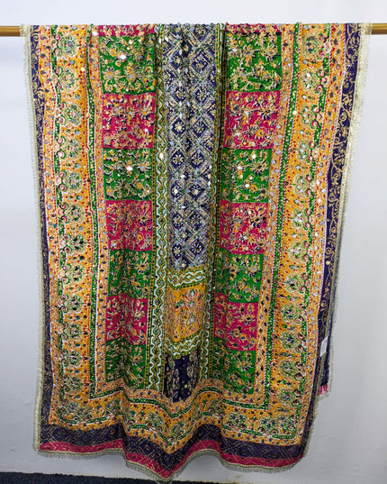 Fancy Printed Silk with Mirror Work Dupatta (Ready To Wear)