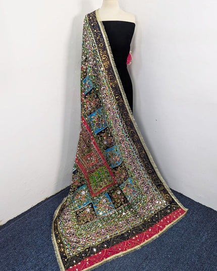 Fancy Printed Silk with Mirror Work Dupatta (Ready To Wear)