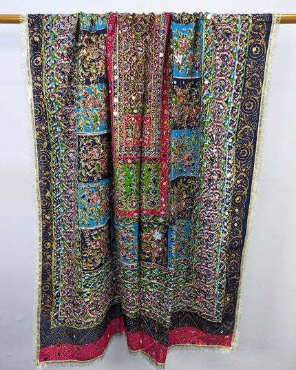 Fancy Printed Silk with Mirror Work Dupatta (Ready To Wear)