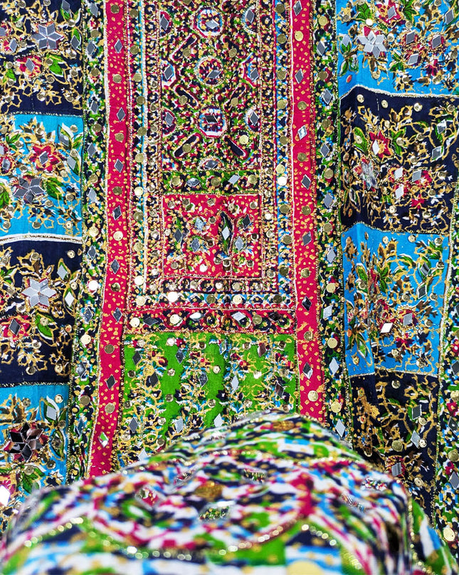 Fancy Printed Silk with Mirror Work Dupatta (Ready To Wear)
