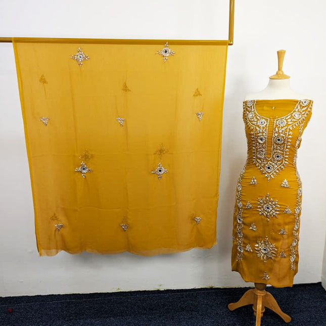 Handmade Gotta + Mirror Work Chiffon 2P Unstitched