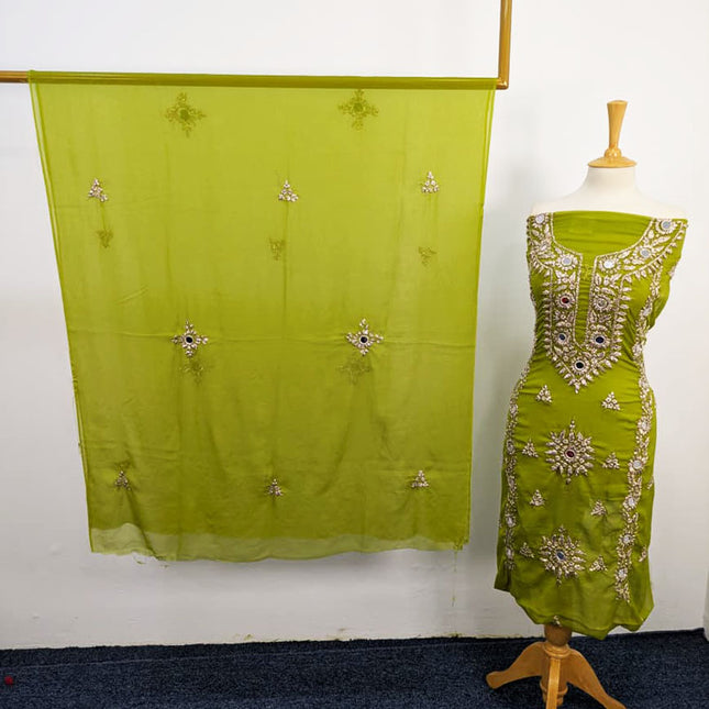 Handmade Gotta + Mirror Work Chiffon 2P Unstitched