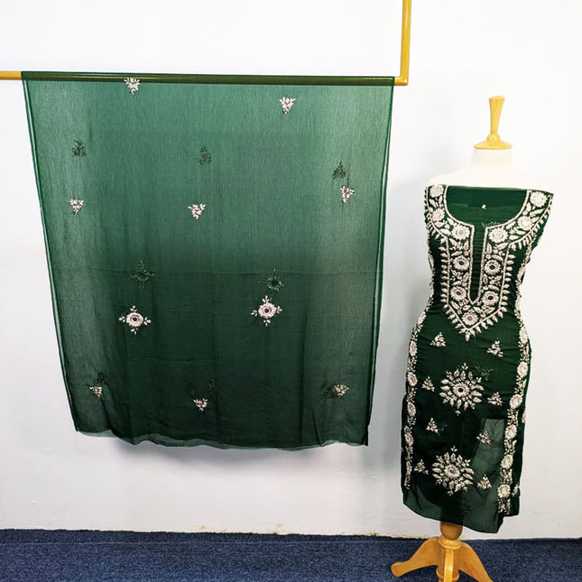 Handmade Gotta + Mirror Work Chiffon 2P Unstitched