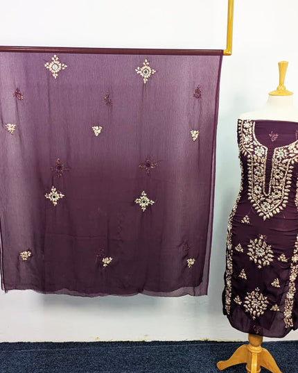 Handmade Gotta + Mirror Work Chiffon 2P Unstitched