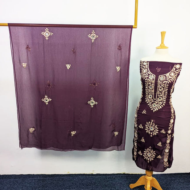 Handmade Gotta + Mirror Work Chiffon 2P Unstitched