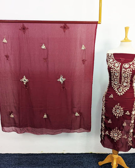 Handmade Gotta + Mirror Work Chiffon 2P Unstitched