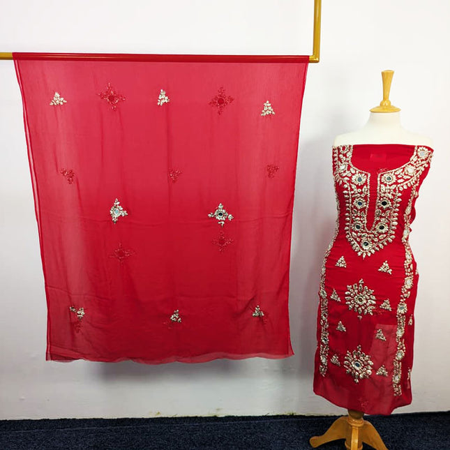 Handmade Gotta + Mirror Work Chiffon 2P Unstitched