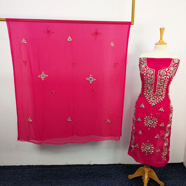 Handmade Gotta + Mirror Work Chiffon 2P Unstitched