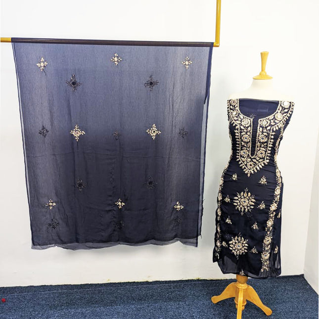 Handmade Gotta + Mirror Work Chiffon 2P Unstitched