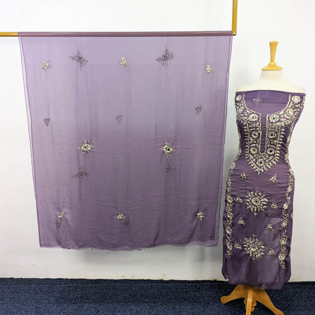 Fancy Handmade Gotta + Mirror Work Chiffon 2PC Unstitched