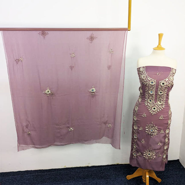 Handmade Gotta + Mirror Work Chiffon 2P Unstitched