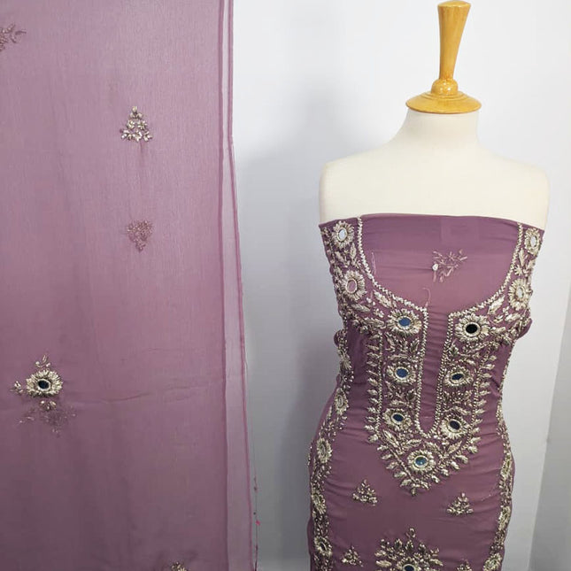 Handmade Gotta + Mirror Work Chiffon 2P Unstitched