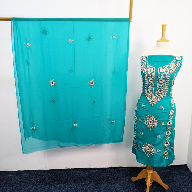 Handmade Gotta + Mirror Work Chiffon 2P Unstitched